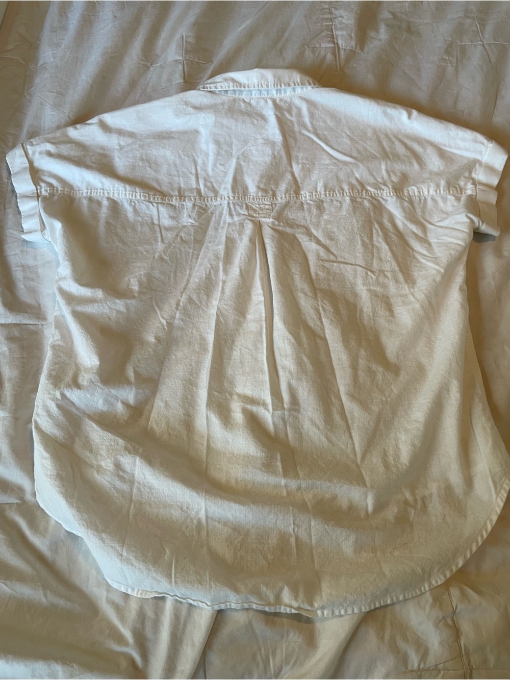 Goodthreads 100% Cotton White Short-Sleeve Button-Front Shirt Size Large - Picture 4 of 5